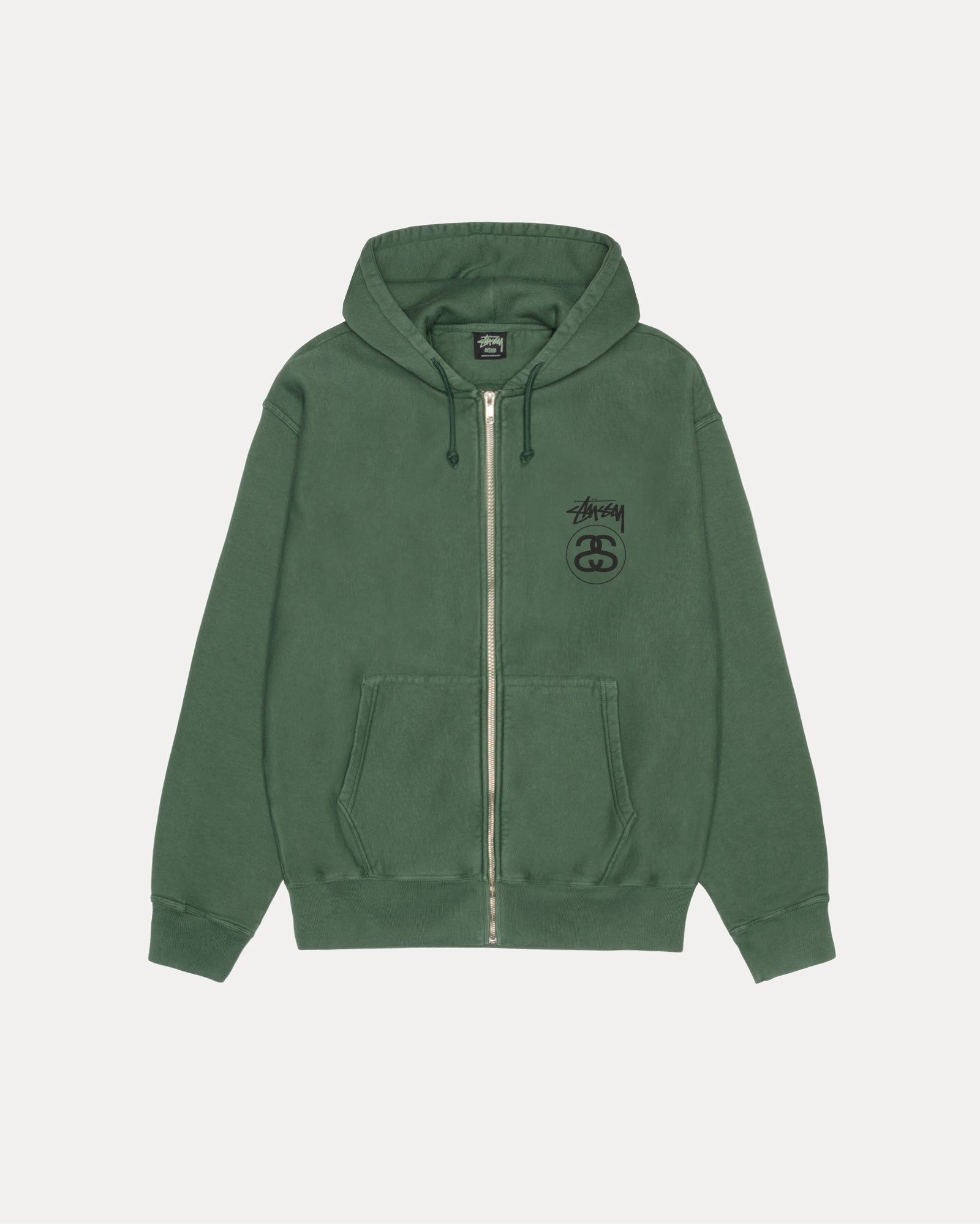 STOCK LINK PIG. DYED ZIP HOOD