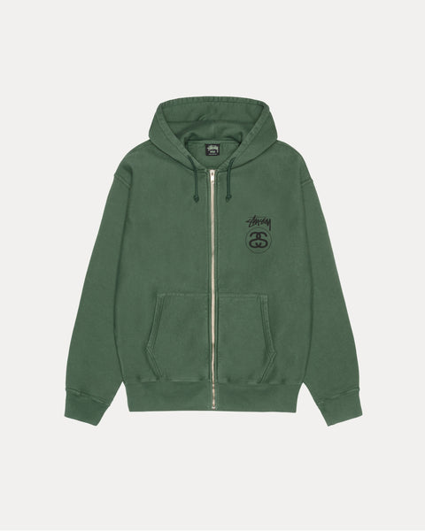 STOCK LINK PIG. DYED ZIP HOOD