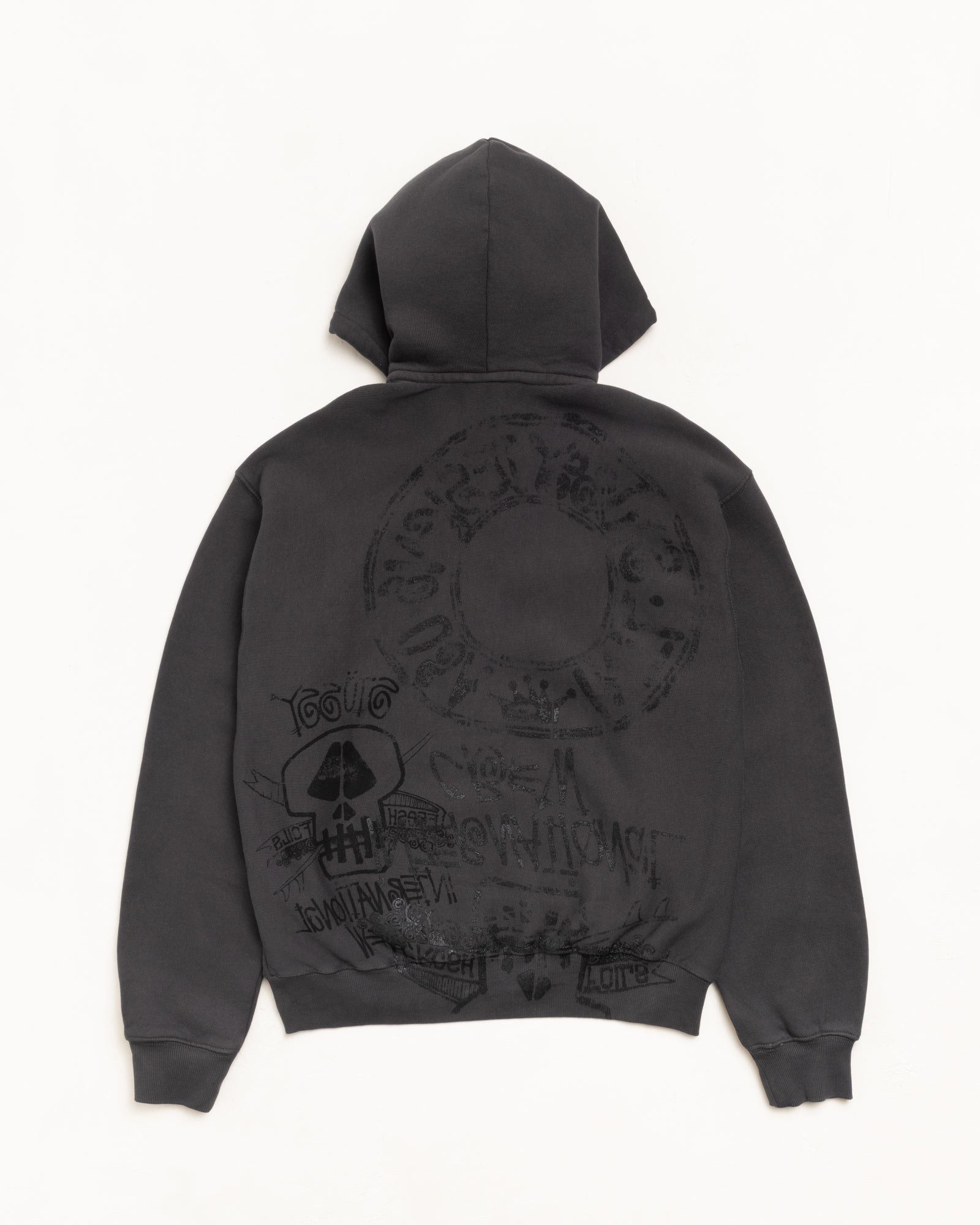 Skulls Zip Hoodie – Faded Black | Sweats | Stüssy – Stussy AU