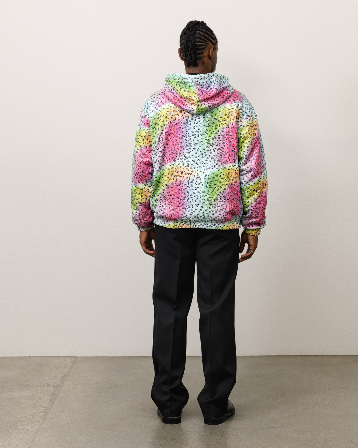 STUSSY TEARS SEQUIN ZIP HOODIE