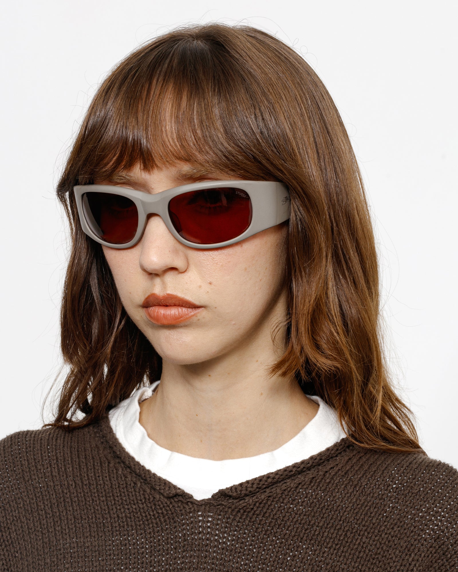 Rene Sunglasses in matte coyote dark amber - Stüssy – Stussy AU