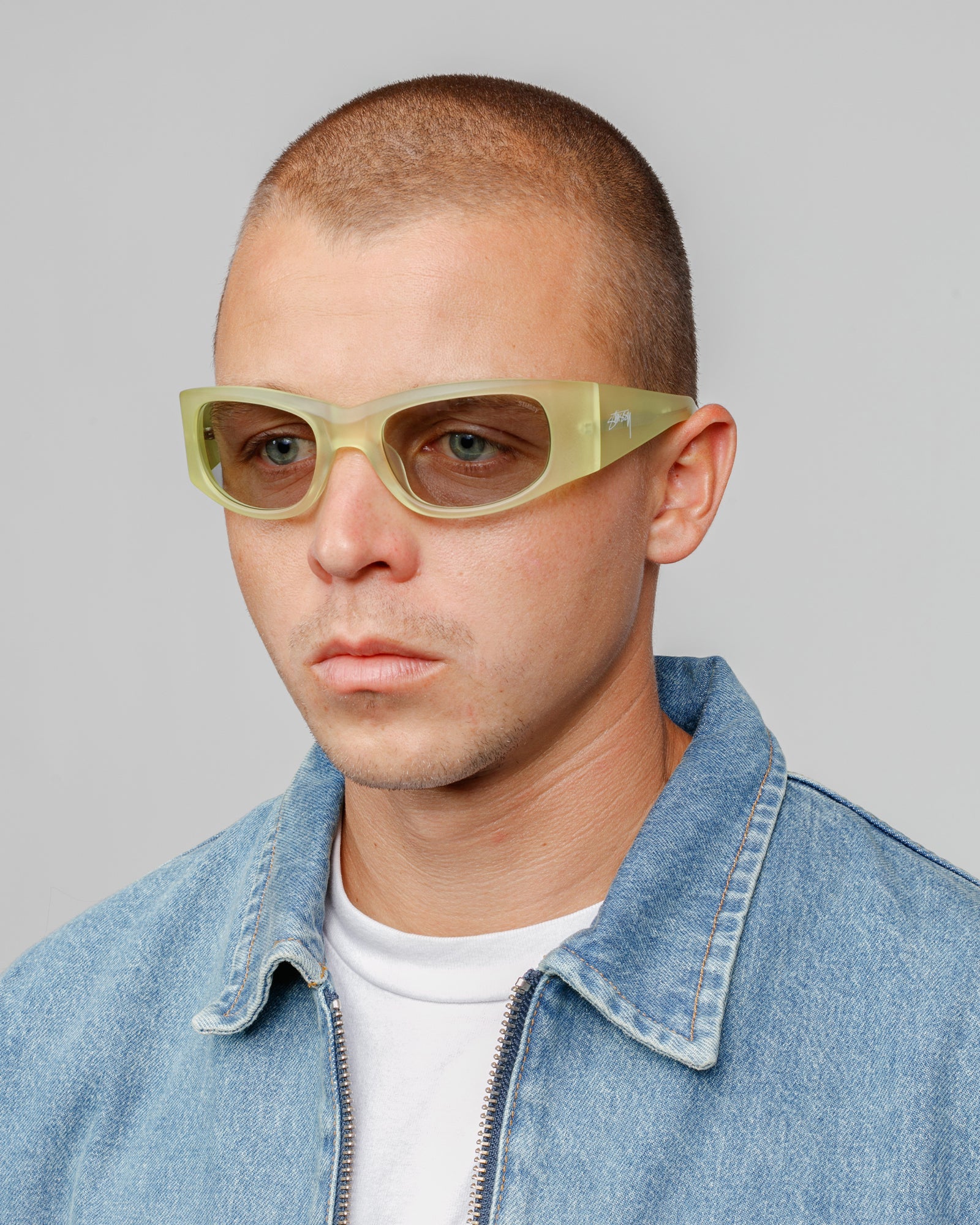 Rene Sunglasses in matte yellow/light grey – Stüssy – Stussy AU