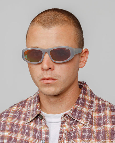 Stüssy Landon Sunglasses Grey / Silver Flare Lens Eyewear