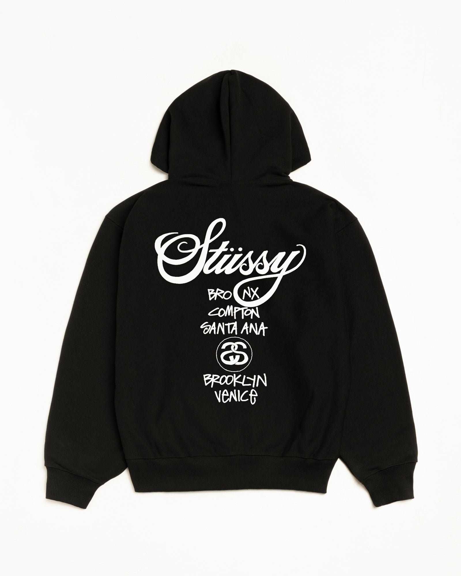 World Tour Zip Hoodie – Black | Sweats | Stüssy – Stussy AU