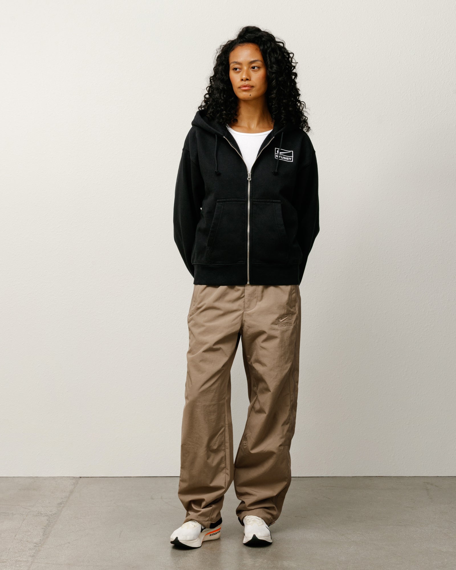 STÜSSY & NIKE STONE WASHED FLEECE ZIP HOODIE
