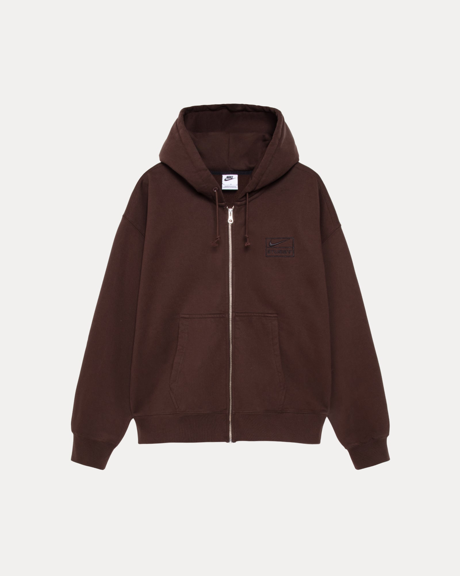 Stüssy Nike Stone Washed Fleece Zip Hoodie – Dark Cinder