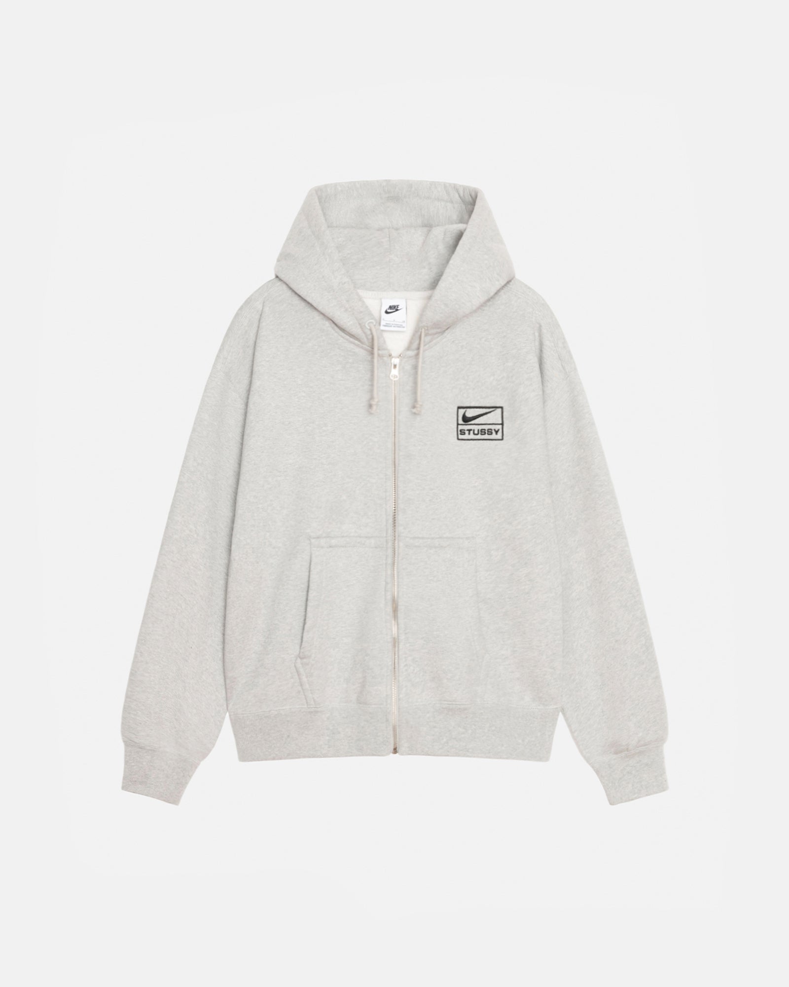 Stussy x Nike Fleece Zip Hoodie Sサイズ　グレー NIKE 25FW STUSSY x FLEECE ZIP HOODIE GREY HEATHER